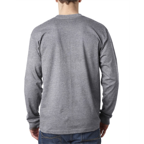 Adult 6.1 oz., 100% Cotton Long Sleeve Pocket T-Shirt