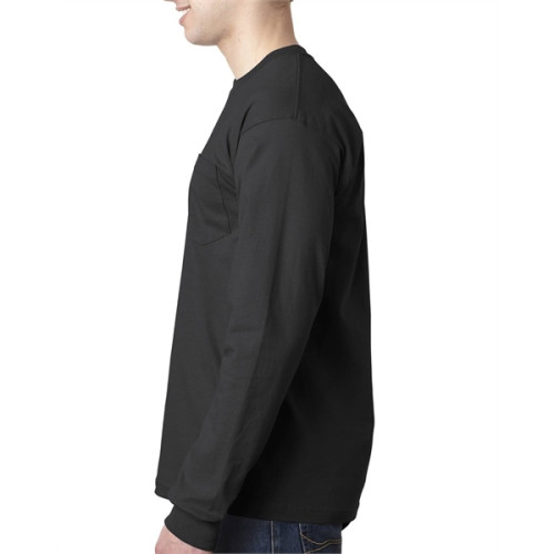 Adult 6.1 oz., 100% Cotton Long Sleeve Pocket T-Shirt