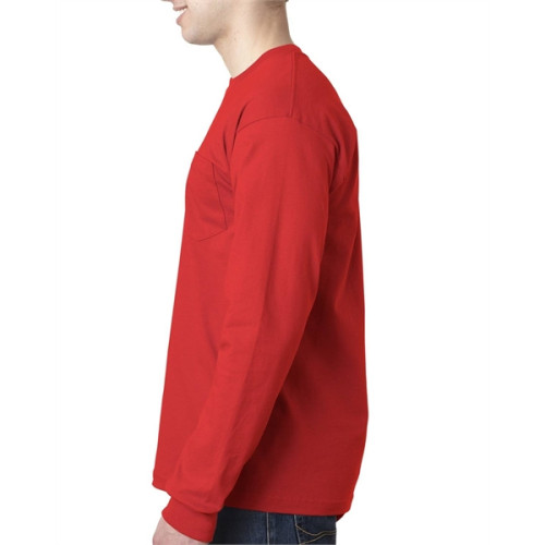 Adult 6.1 oz., 100% Cotton Long Sleeve Pocket T-Shirt