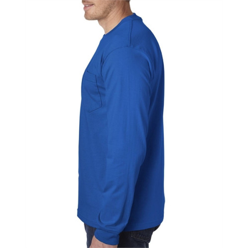 Adult 6.1 oz., 100% Cotton Long Sleeve Pocket T-Shirt