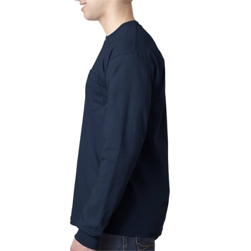 Adult 6.1 oz., 100% Cotton Long Sleeve Pocket T-Shirt