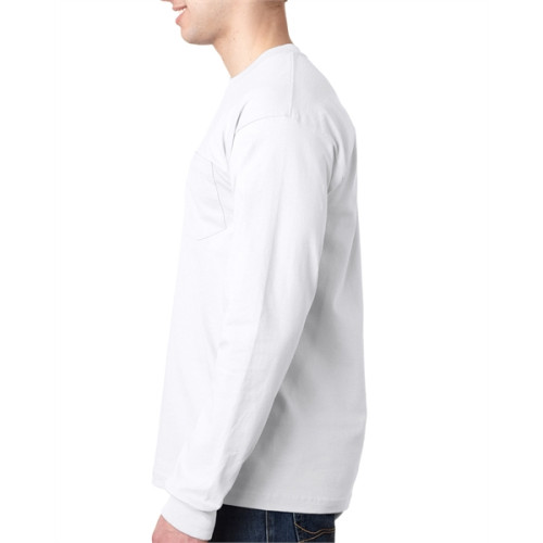 Adult 6.1 oz., 100% Cotton Long Sleeve Pocket T-Shirt