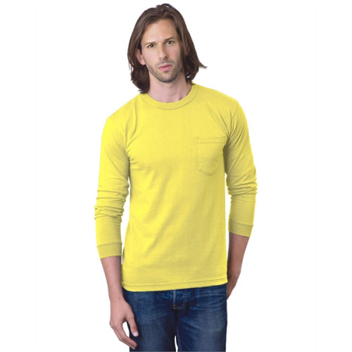 Adult 6.1 oz., 100% Cotton Long Sleeve Pocket T-Shirt