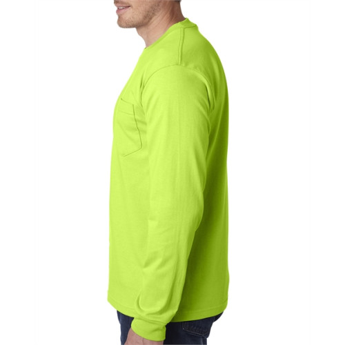 Adult 6.1 oz., 100% Cotton Long Sleeve Pocket T-Shirt