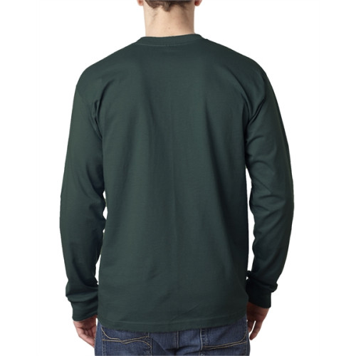 Adult 6.1 oz., 100% Cotton Long Sleeve Pocket T-Shirt