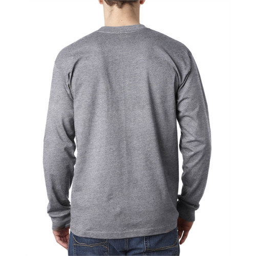 Adult 6.1 oz., 100% Cotton Long Sleeve Pocket T-Shirt