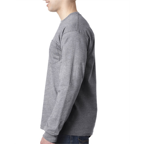 Adult 6.1 oz., 100% Cotton Long Sleeve Pocket T-Shirt