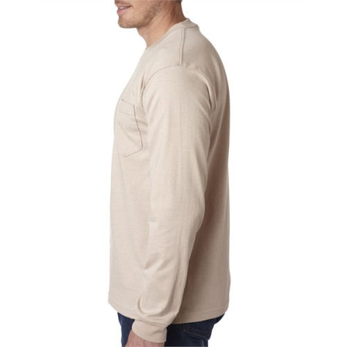 Adult 6.1 oz., 100% Cotton Long Sleeve Pocket T-Shirt