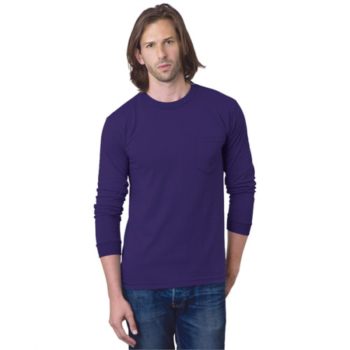 Adult 6.1 oz., 100% Cotton Long Sleeve Pocket T-Shirt