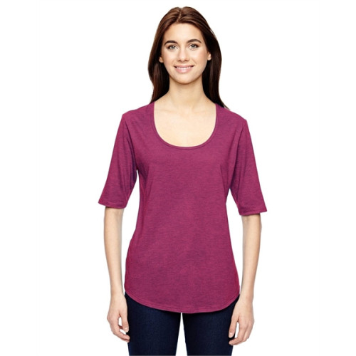 Anvil Ladies' Triblend Deep Scoop 1/2-Sleeve T-Shirt