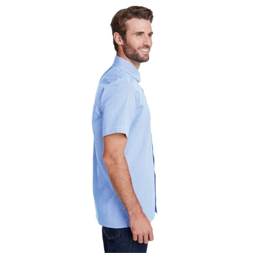 Mens Microcheck Gingham Short-Sleeve Cotton Shirt