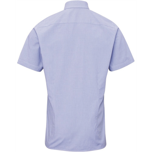 Mens Microcheck Gingham Short-Sleeve Cotton Shirt