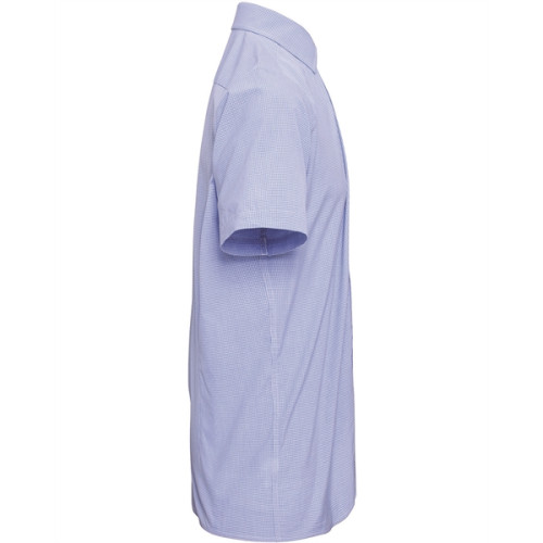 Mens Microcheck Gingham Short-Sleeve Cotton Shirt