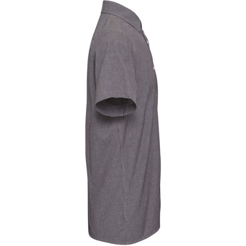 Mens Microcheck Gingham Short-Sleeve Cotton Shirt