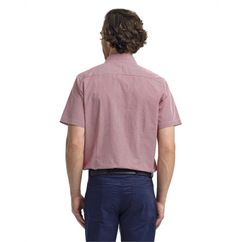Mens Microcheck Gingham Short-Sleeve Cotton Shirt