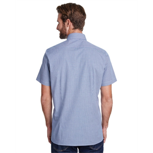 Mens Microcheck Gingham Short-Sleeve Cotton Shirt