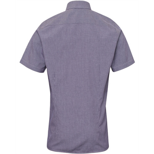 Mens Microcheck Gingham Short-Sleeve Cotton Shirt