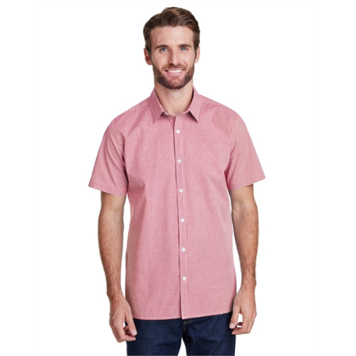 Mens Microcheck Gingham Short-Sleeve Cotton Shirt