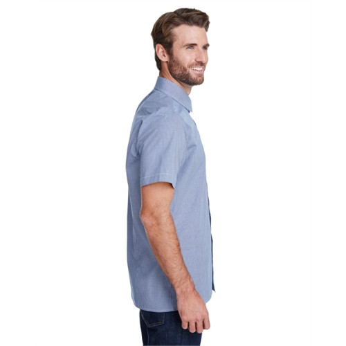 Mens Microcheck Gingham Short-Sleeve Cotton Shirt