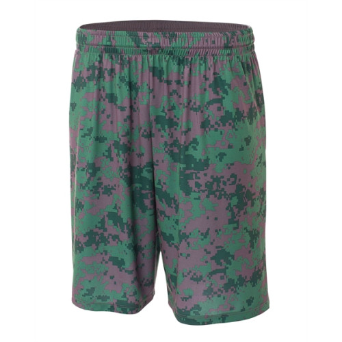 A4 Adult 10" Inseam Printed Camo Performance Shorts