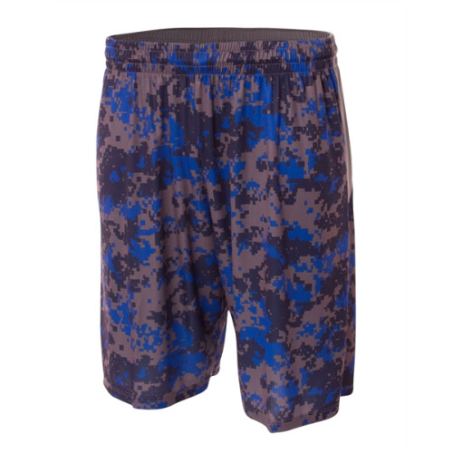 A4 Adult 10" Inseam Printed Camo Performance Shorts