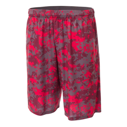 A4 Adult 10" Inseam Printed Camo Performance Shorts