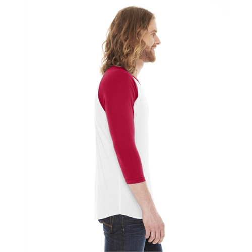 Unisex Poly-Cotton USA Made 3/4-Sleeve Raglan T-Shirt