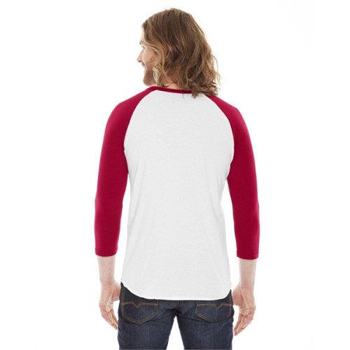 Unisex Poly-Cotton USA Made 3/4-Sleeve Raglan T-Shirt