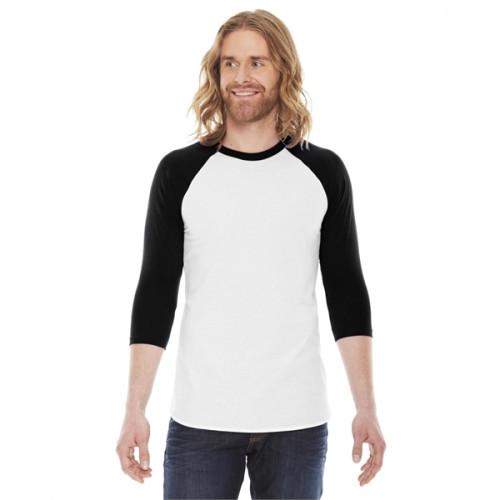 Unisex Poly-Cotton USA Made 3/4-Sleeve Raglan T-Shirt