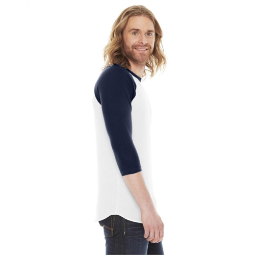 Unisex Poly-Cotton USA Made 3/4-Sleeve Raglan T-Shirt