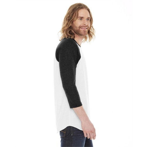 Unisex Poly-Cotton USA Made 3/4-Sleeve Raglan T-Shirt