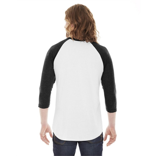 Unisex Poly-Cotton USA Made 3/4-Sleeve Raglan T-Shirt