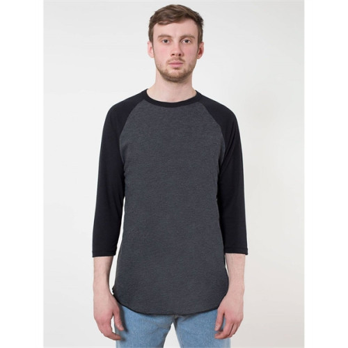 Unisex Poly-Cotton USA Made 3/4-Sleeve Raglan T-Shirt