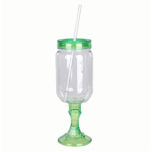 Plastic Mason Jar with Stand Stem