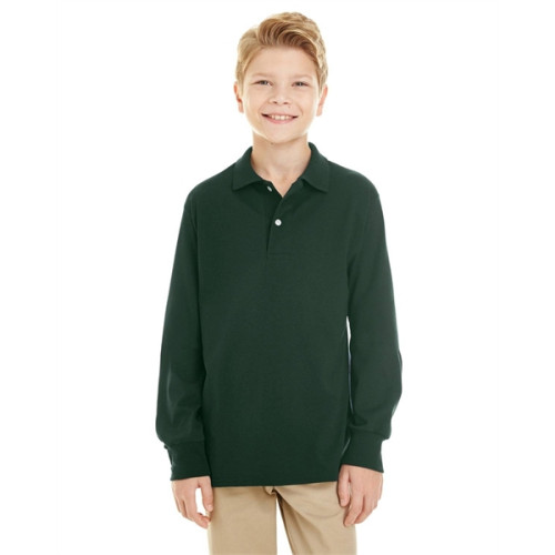 Youth SpotShield™ Long-Sleeve Jersey Polo