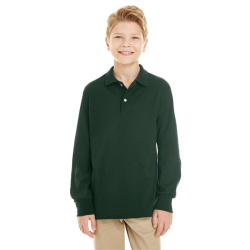 Youth SpotShield™ Long-Sleeve Jersey Polo
