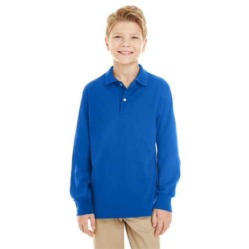 Youth SpotShield™ Long-Sleeve Jersey Polo