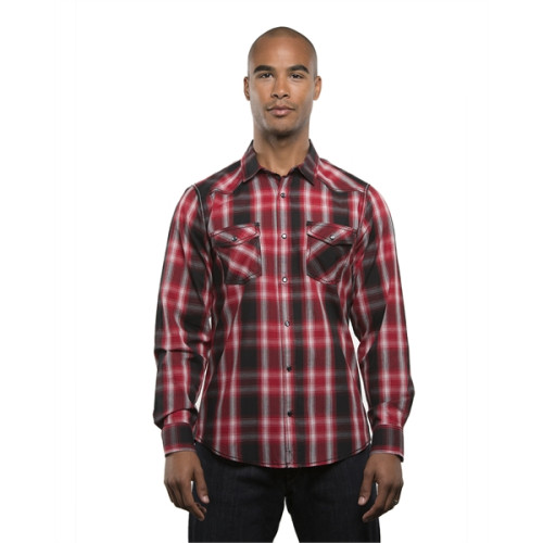 Men's Long-Sleeve Western Plaid Shirt