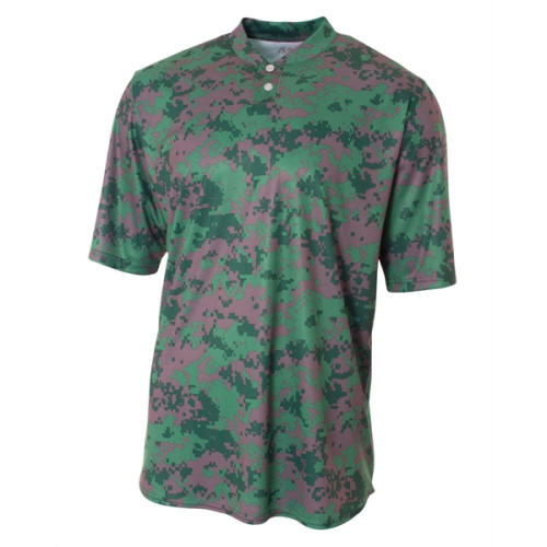 A4 Camo 2-Button Henley Shirt