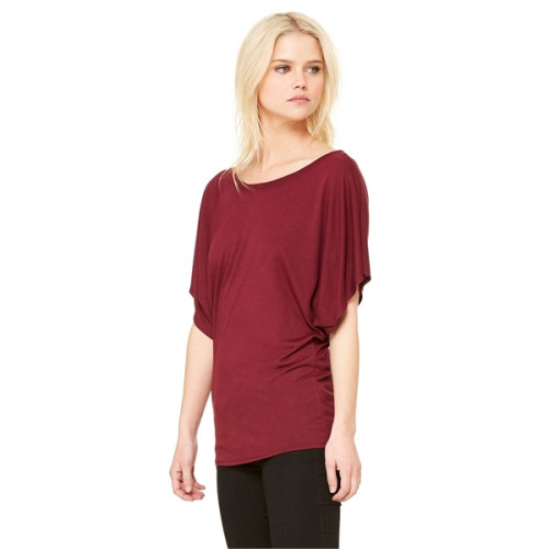 Ladies' Flowy Draped Sleeve Dolman T-Shirt